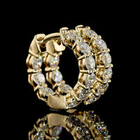 14K Yellow Gold Round Cut Lab Diamond Huggie Earrings - 1.65 Carat Total Weight, E-F Color, VS2 Clarity, Prong Set - Covaloro Fine Jewelry