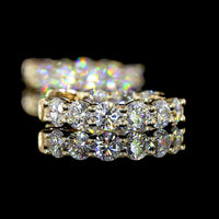 14K Yellow Gold Round Cut Lab Diamond Huggie Earrings - 1.65 Carat Total Weight, E-F Color, VS2 Clarity, Prong Set - Covaloro Fine Jewelry
