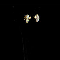 14K Yellow Gold Round Cut Lab Diamond Stud Earrings - 7.51 Carat Total Weight, E-F VVS2 Clarity - Covaloro Fine Jewelry