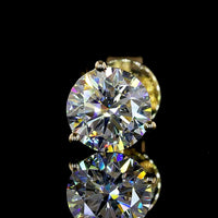 14K Yellow Gold Round Cut Martini Set Lab Diamond Stud Earrings - 1.49 Carat Total Weight with E-F Color and VS1 Clarity - Covaloro Fine Jewelry