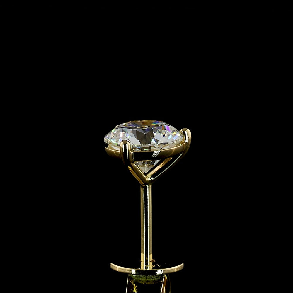 14K Yellow Gold Round Cut Martini Set Lab Diamond Stud Earrings - 1.49 Carat Total Weight with E-F Color and VS1 Clarity - Covaloro Fine Jewelry