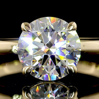 14K Yellow Gold Round Cut Solitaire Ring with 2.14 Carat Lab Grown Diamond - E-F Color VS1 Clarity - Covaloro Fine Jewelry