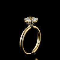 14K Yellow Gold Round Cut Solitaire Ring with 2.14 Carat Lab Grown Diamond - E-F Color VS1 Clarity - Covaloro Fine Jewelry