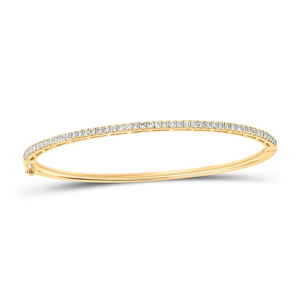 14K Yellow Gold Round Diamond Bracelet - 1 Carat Total Diamond Weight