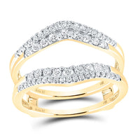 14K Yellow Gold Round Diamond Bridal Ring - 1/2 Carat Total Diamond Weight