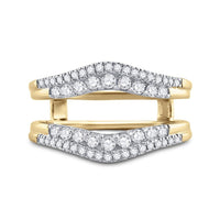 14K Yellow Gold Round Diamond Bridal Ring - 1/2 Carat Total Diamond Weight