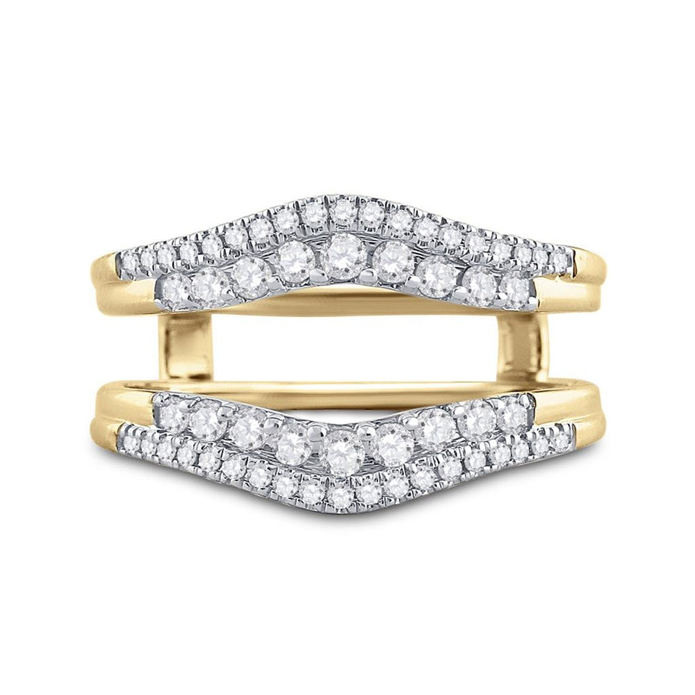 14K Yellow Gold Round Diamond Bridal Ring - 1/2 Carat Total Diamond Weight