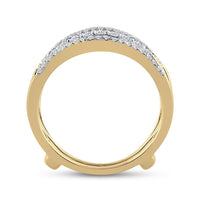 14K Yellow Gold Round Diamond Bridal Ring - 1/2 Carat Total Diamond Weight