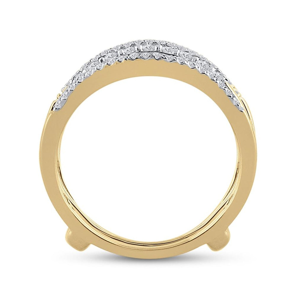 14K Yellow Gold Round Diamond Bridal Ring - 1/2 Carat Total Diamond Weight