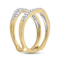 14K Yellow Gold Round Diamond Bridal Ring - 1/2 Carat Total Diamond Weight