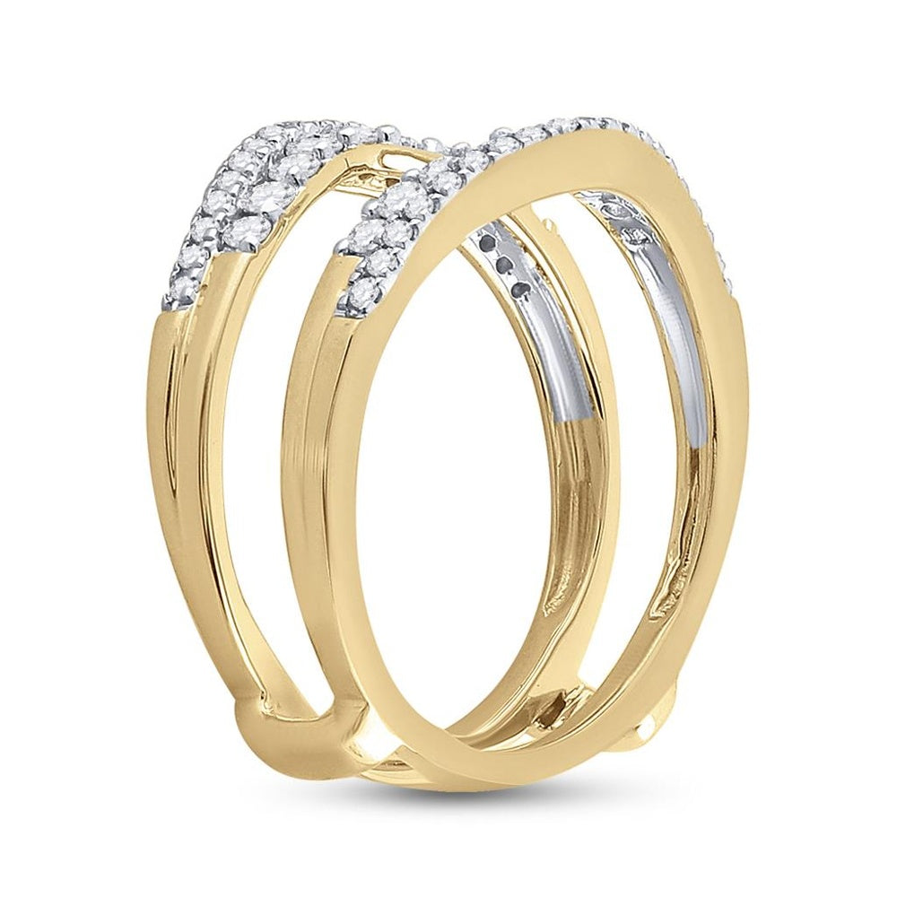 14K Yellow Gold Round Diamond Bridal Ring - 1/2 Carat Total Diamond Weight
