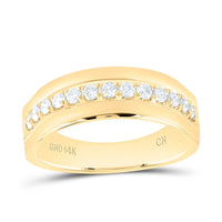 14K Yellow Gold Round Diamond Bridal Ring - 1/2 Carat Total Diamond Weight