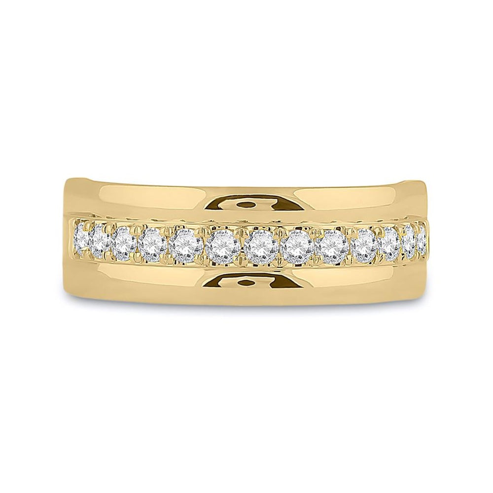 14K Yellow Gold Round Diamond Bridal Ring - 1/2 Carat Total Diamond Weight