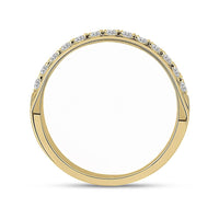 14K Yellow Gold Round Diamond Bridal Ring - 1/2 Carat Total Diamond Weight