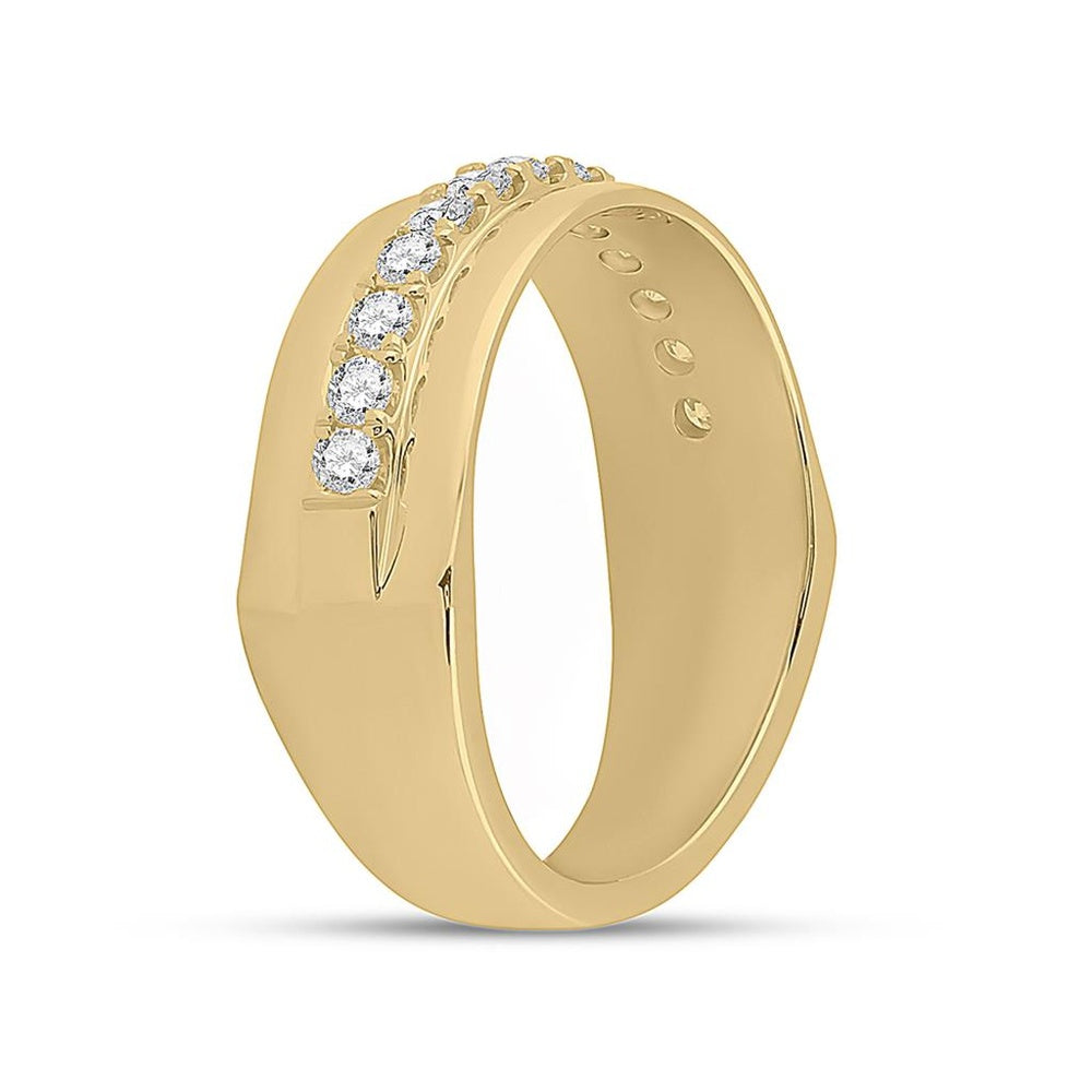 14K Yellow Gold Round Diamond Bridal Ring - 1/2 Carat Total Diamond Weight