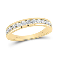 14K Yellow Gold Round Diamond Bridal Ring - 1/2 Carat Total Diamond Weight