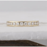 14K Yellow Gold Round Diamond Bridal Ring - 1/2 Carat Total Diamond Weight