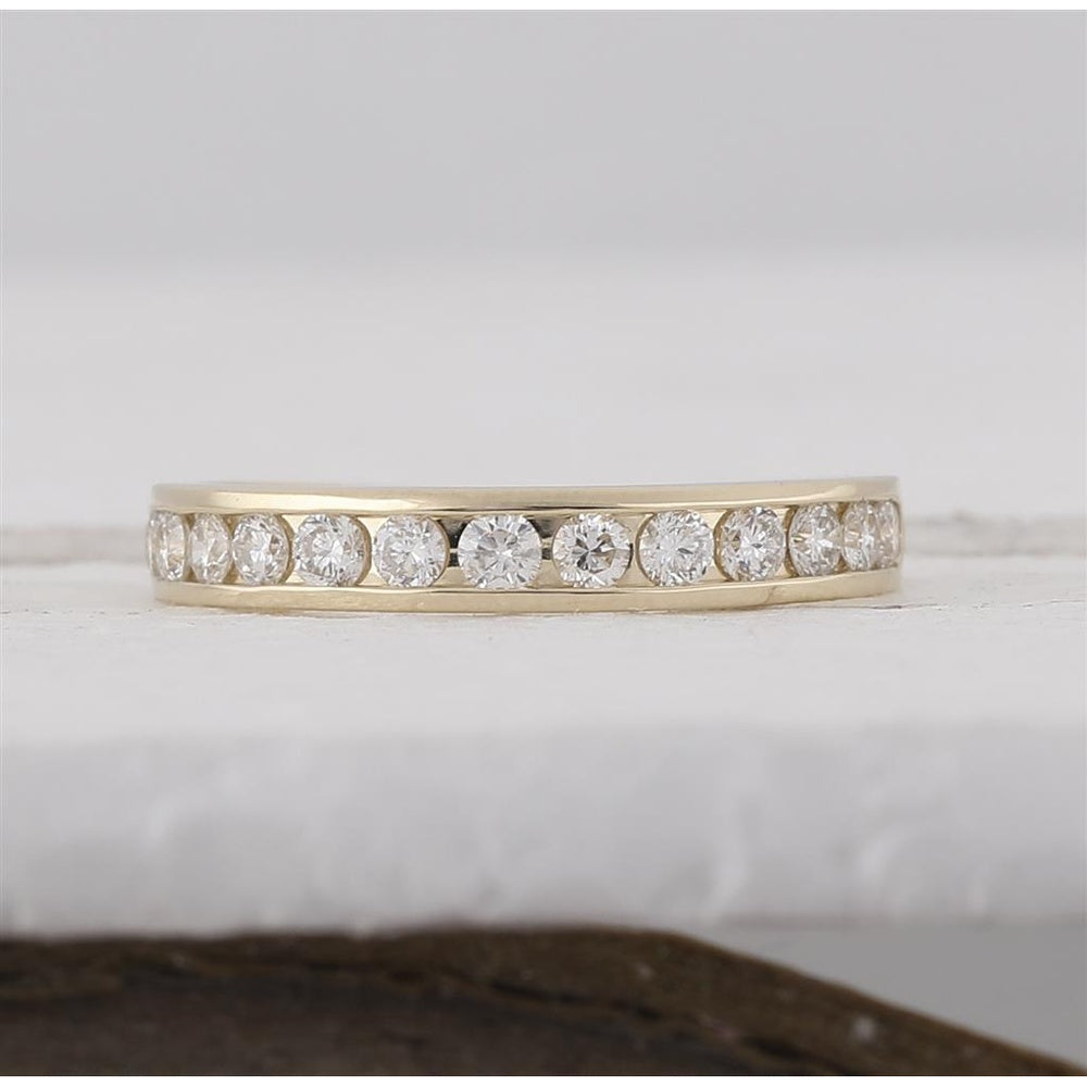 14K Yellow Gold Round Diamond Bridal Ring - 1/2 Carat Total Diamond Weight