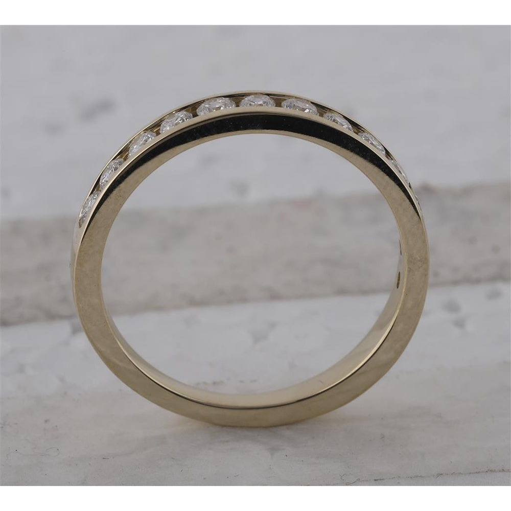 14K Yellow Gold Round Diamond Bridal Ring - 1/2 Carat Total Diamond Weight