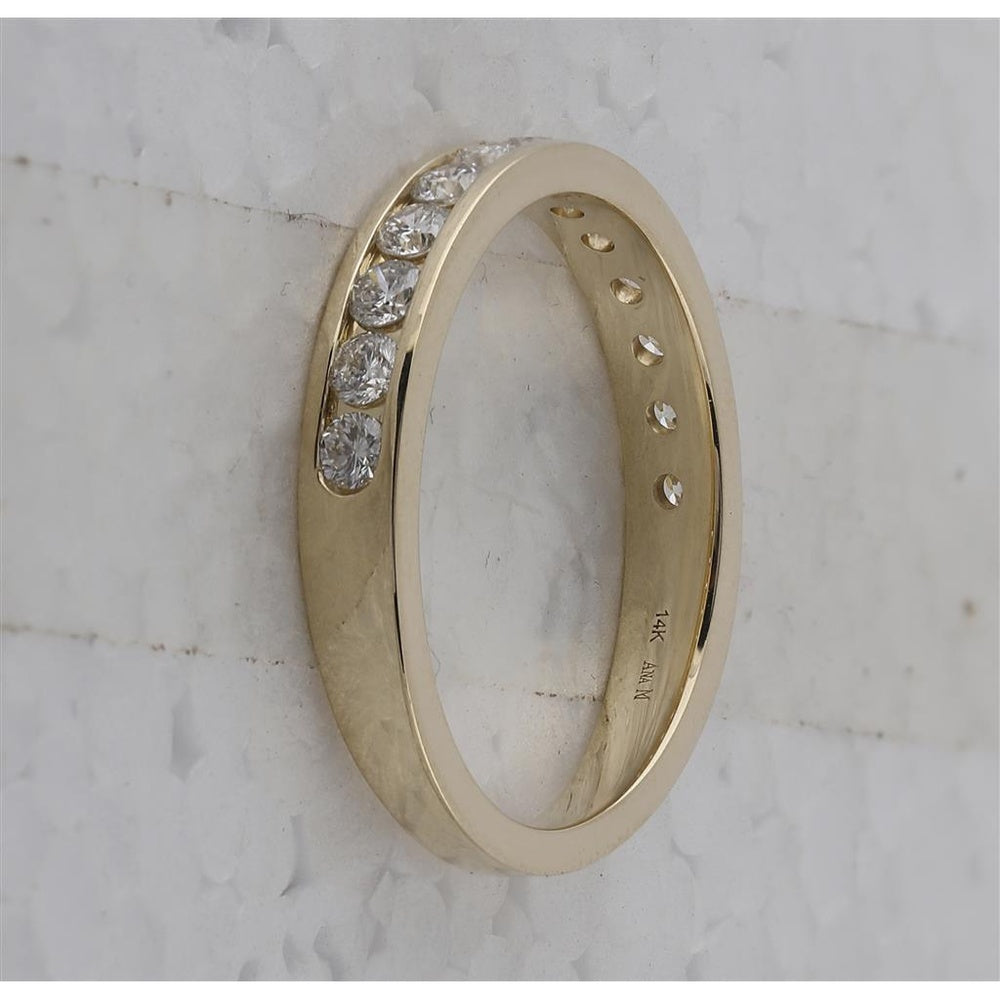 14K Yellow Gold Round Diamond Bridal Ring - 1/2 Carat Total Diamond Weight