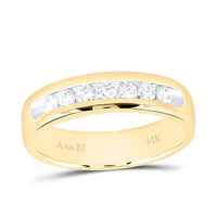 14K Yellow Gold Round Diamond Bridal Ring - 1/2 Carat Total Diamond Weight