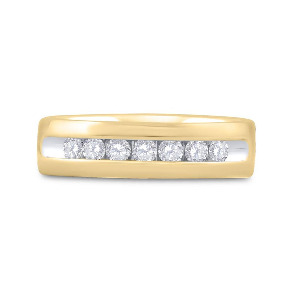 14K Yellow Gold Round Diamond Bridal Ring - 1/2 Carat Total Diamond Weight