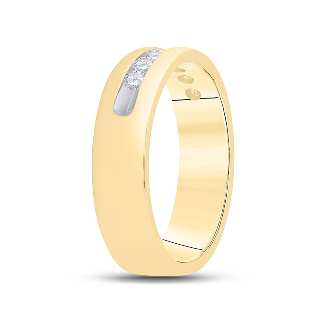 14K Yellow Gold Round Diamond Bridal Ring - 1/2 Carat Total Diamond Weight