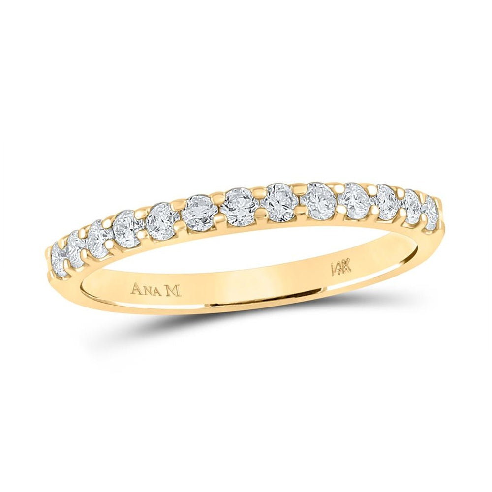 14K Yellow Gold Round Diamond Bridal Ring - 1/3 Carat Total Diamond Weight