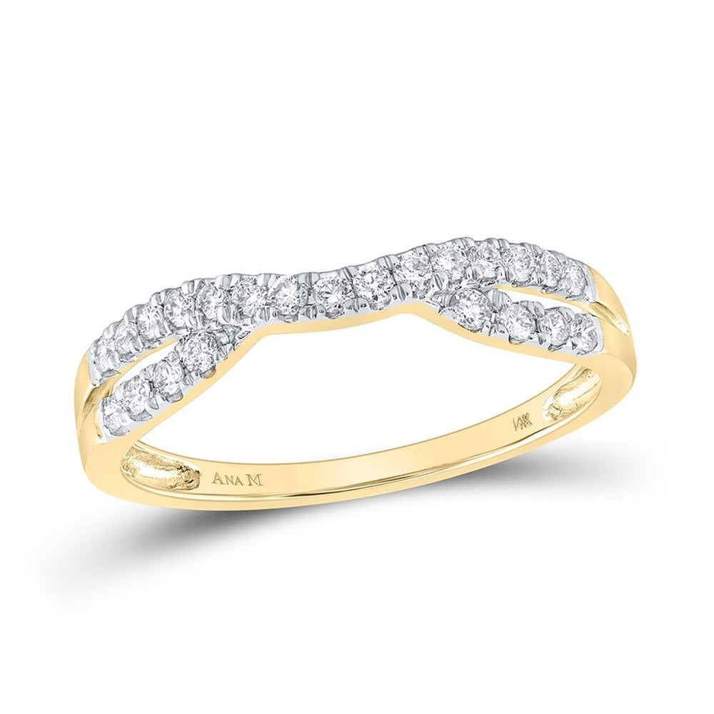 14K Yellow Gold Round Diamond Bridal Ring - 1/4 Carat Total Diamond Weight