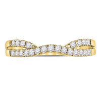 14K Yellow Gold Round Diamond Bridal Ring - 1/4 Carat Total Diamond Weight