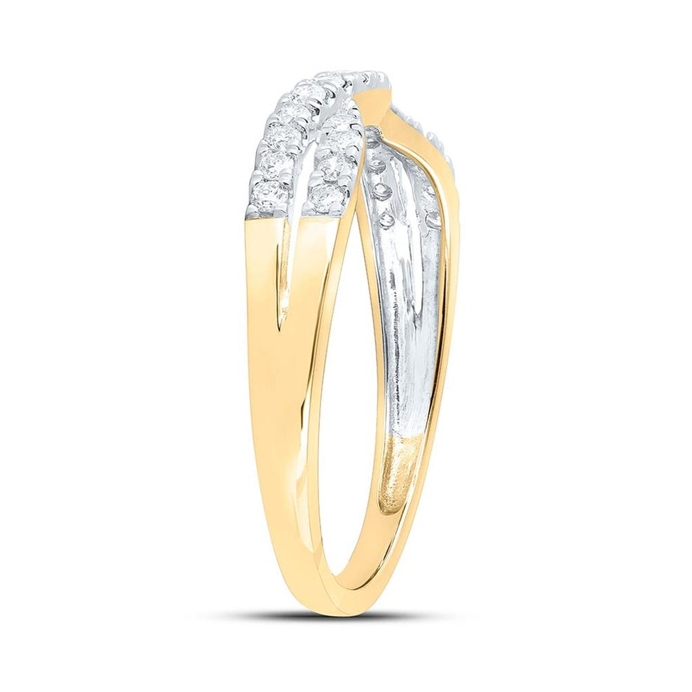 14K Yellow Gold Round Diamond Bridal Ring - 1/4 Carat Total Diamond Weight