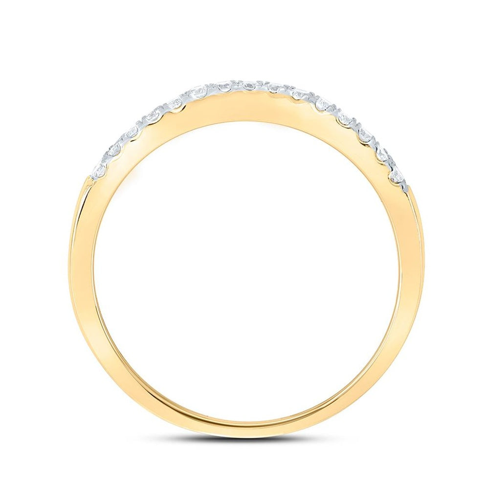 14K Yellow Gold Round Diamond Bridal Ring - 1/4 Carat Total Diamond Weight