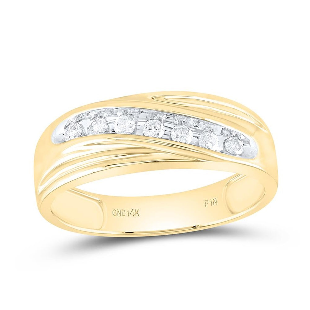 14K Yellow Gold Round Diamond Bridal Ring - 1/4 Carat Total Diamond Weight