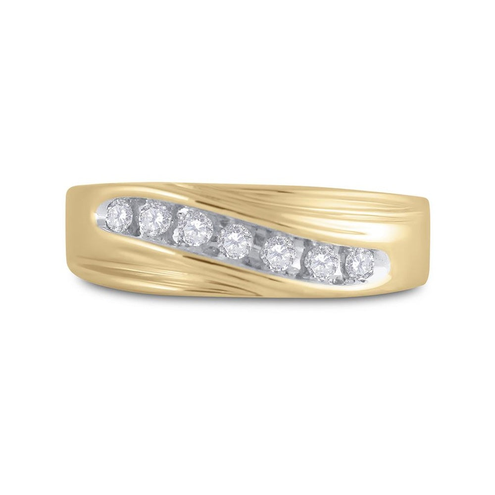 14K Yellow Gold Round Diamond Bridal Ring - 1/4 Carat Total Diamond Weight