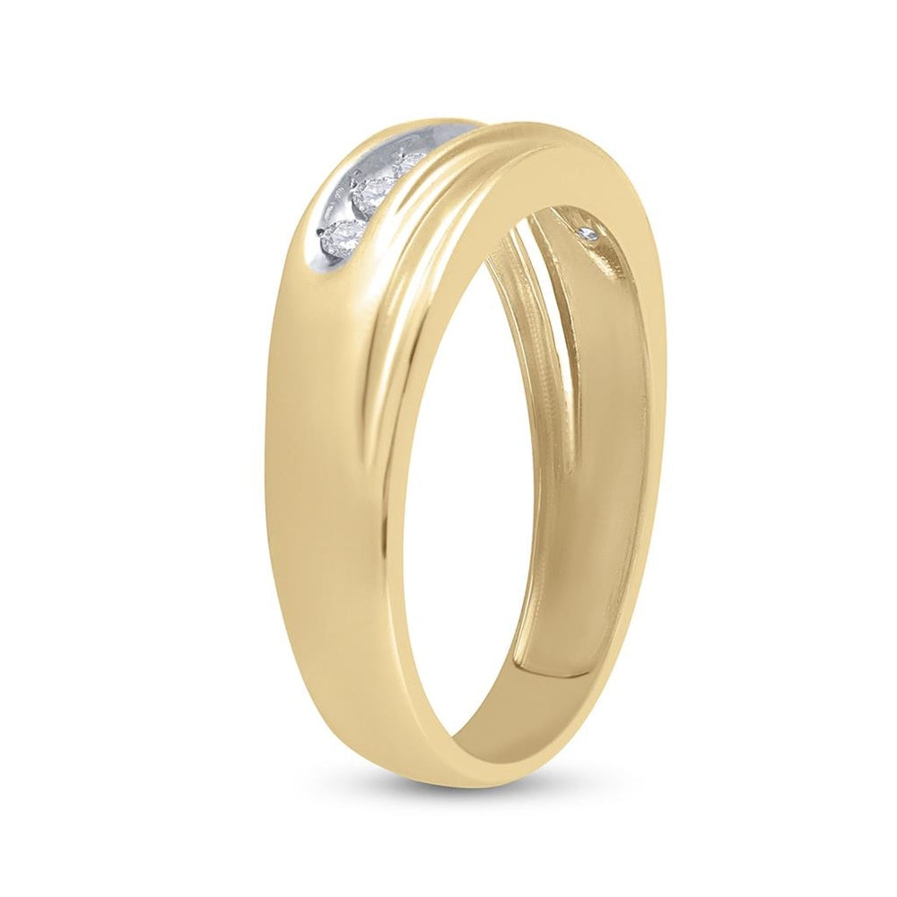 14K Yellow Gold Round Diamond Bridal Ring - 1/4 Carat Total Diamond Weight