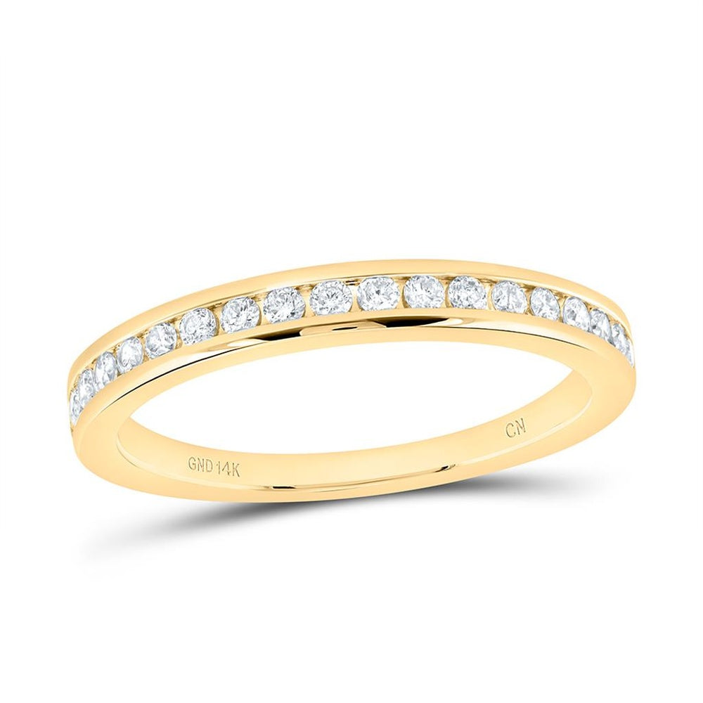 14K Yellow Gold Round Diamond Bridal Ring - 1/4 Carat Total Diamond Weight