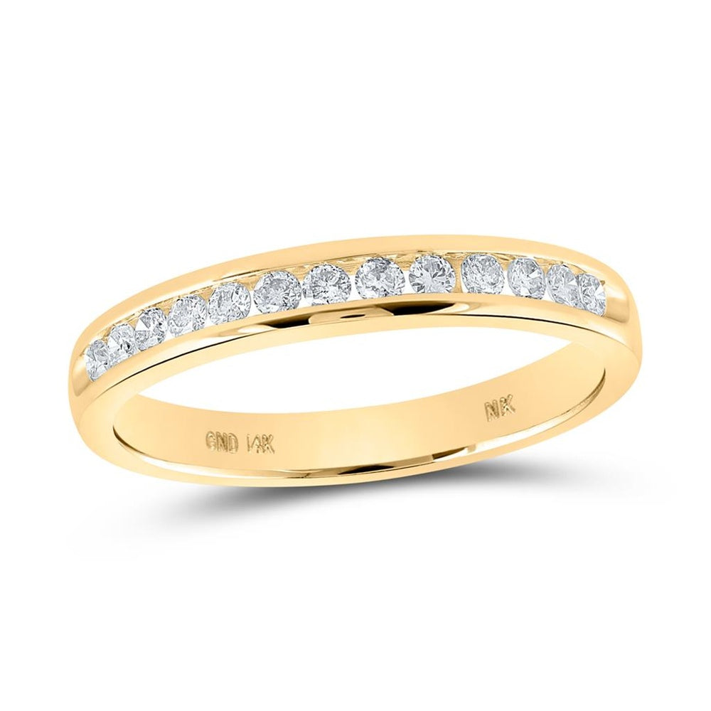 14K Yellow Gold Round Diamond Bridal Ring - 1/4 Carat Total Diamond Weight