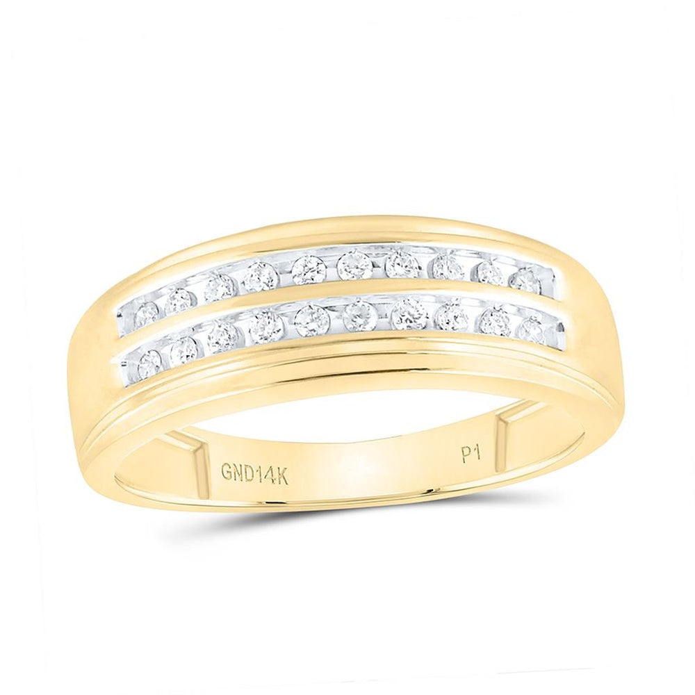 14K Yellow Gold Round Diamond Bridal Ring - 1/4 Carat Total Diamond Weight