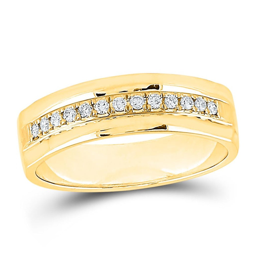 14K Yellow Gold Round Diamond Bridal Ring - 1/5 Carat Total Diamond Weight