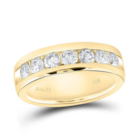 14K Yellow Gold Round Diamond Bridal Ring - 1 and 1/2 Carat Total Diamond Weight