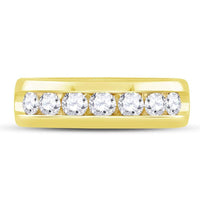 14K Yellow Gold Round Diamond Bridal Ring - 1 and 1/2 Carat Total Diamond Weight
