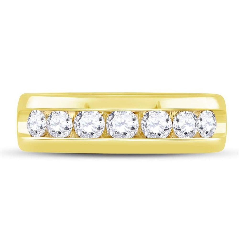 14K Yellow Gold Round Diamond Bridal Ring - 1 and 1/2 Carat Total Diamond Weight