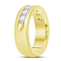 14K Yellow Gold Round Diamond Bridal Ring - 1 and 1/2 Carat Total Diamond Weight