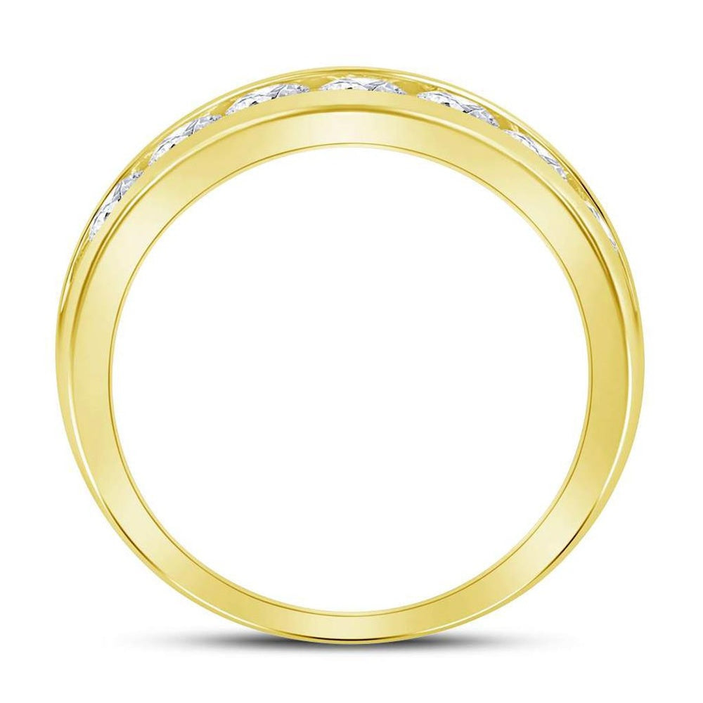 14K Yellow Gold Round Diamond Bridal Ring - 1 and 1/2 Carat Total Diamond Weight