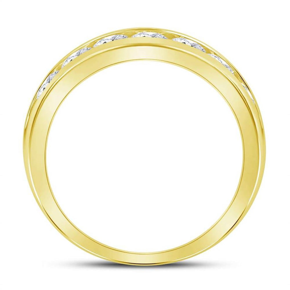 14K Yellow Gold Round Diamond Bridal Ring - 1 and 1/2 Carat Total Diamond Weight