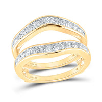 14K Yellow Gold Round Diamond Bridal Ring - 1 Carat Total Diamond Weight