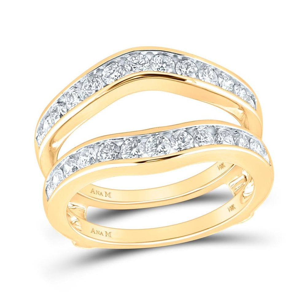 14K Yellow Gold Round Diamond Bridal Ring - 1 Carat Total Diamond Weight