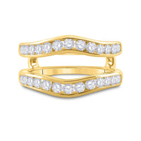 14K Yellow Gold Round Diamond Bridal Ring - 1 Carat Total Diamond Weight