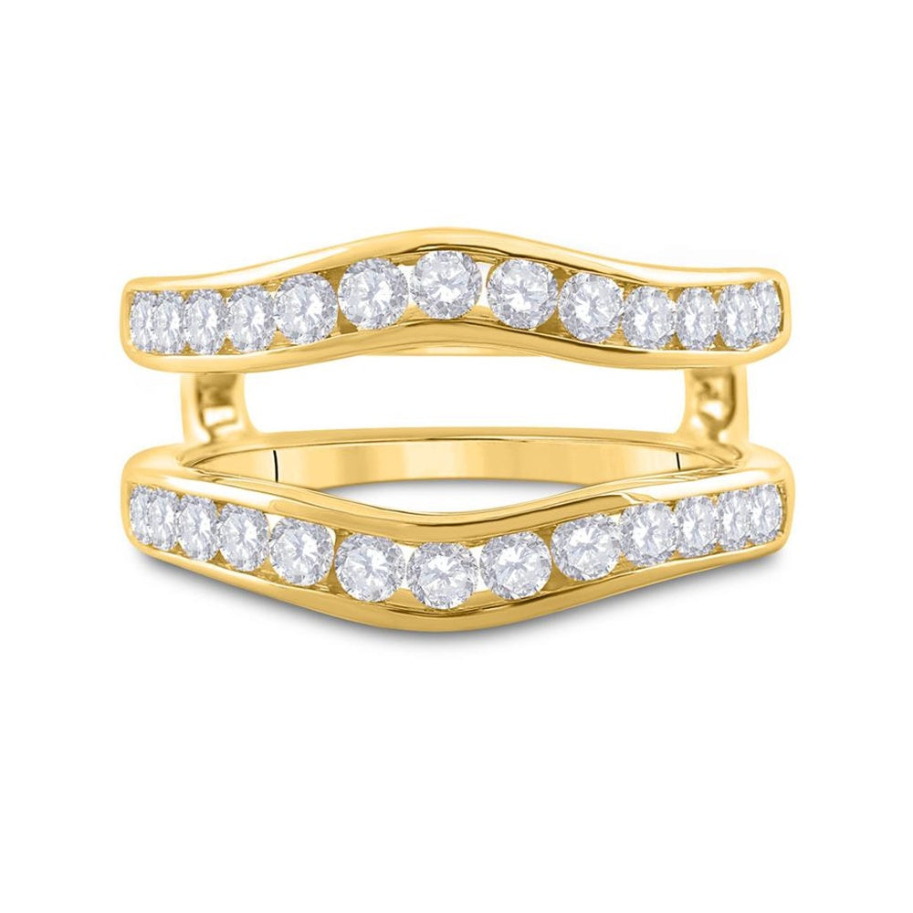 14K Yellow Gold Round Diamond Bridal Ring - 1 Carat Total Diamond Weight