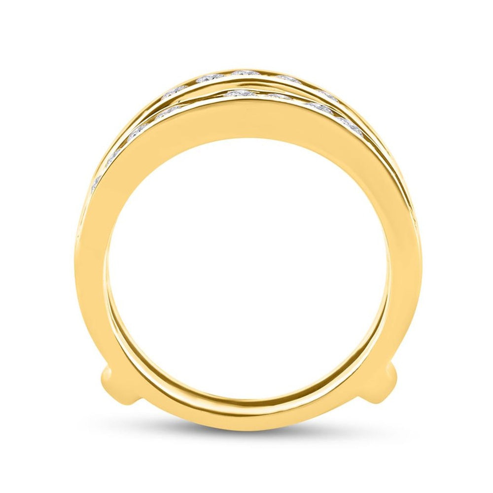 14K Yellow Gold Round Diamond Bridal Ring - 1 Carat Total Diamond Weight